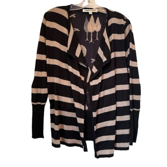 Clements Ribeiro Portobello Cardigan Floral Stripes Print Knit Open Wrap Mix S - Picture 3 of 16
